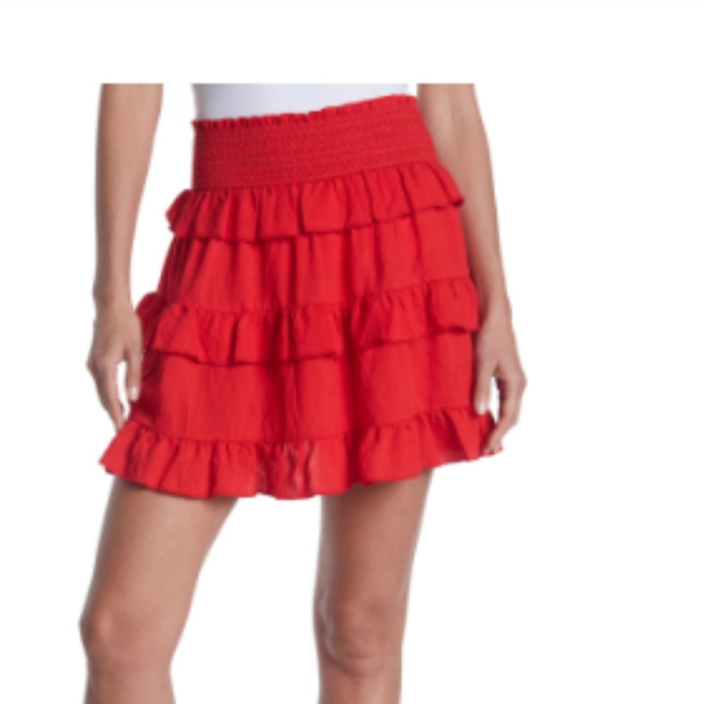 LUSH Red Ruffle Skirt size Medium